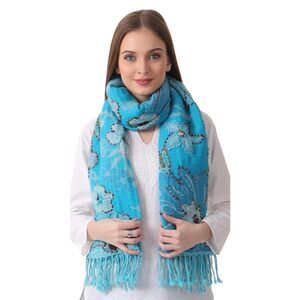 5922 E.h 100% Lamb Wool Thick, Hand Embroidered Beautiful Paisley